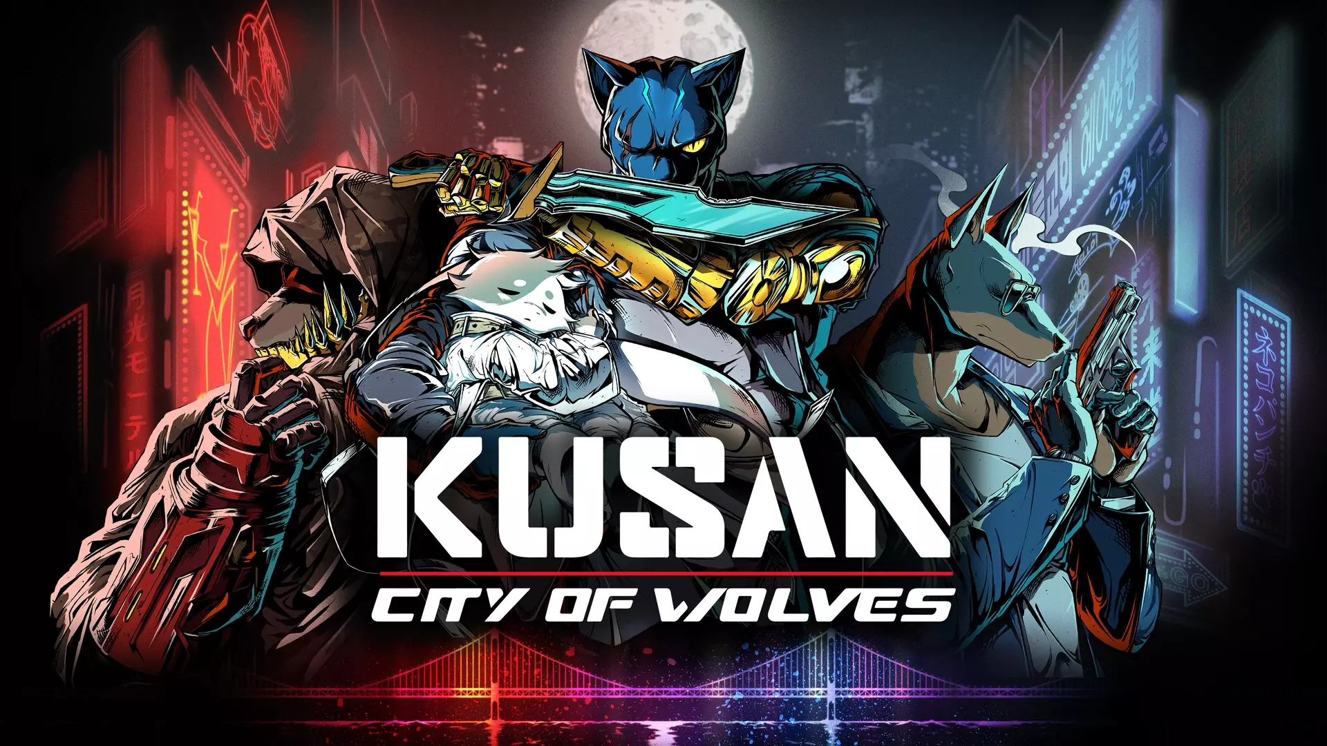 Grafika promująca grę "Kusan: City of Wolves".